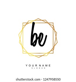 Initial BE handwriting logo vector