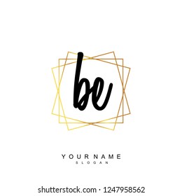Initial BE handwriting logo vector