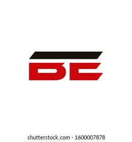 Initial BE icon design template elements for business company logo. Outstanding professional elegant trendy awesome artistic black and red color. Logotype idea vector isolated on white background.