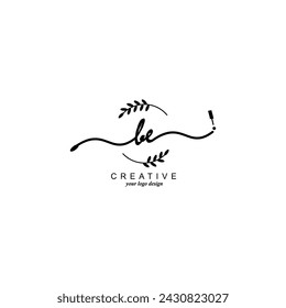 Erste BE-Logo-Handschrift-botanische Branding-Typografie