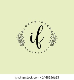 IF Initial beauty floral logo template