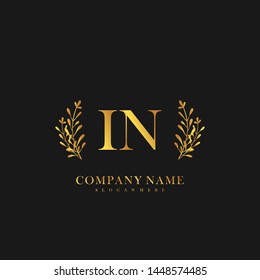 IN Initial beauty floral logo template