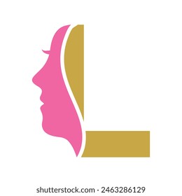 Initial Beauty Logo combine with letter L vector template