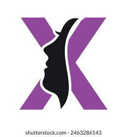 Initial Beauty Logo combine with letter X vector template