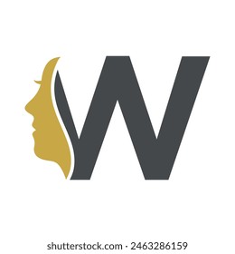 Initial Beauty Logo combine with letter W vector template