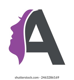 Initial Beauty Logo kombiniert mit Buchstabe A Vektorgrafik Vorlage