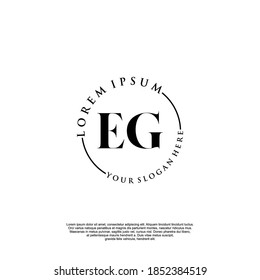 Initial EG beauty monogram and elegant logo design, handwriting logo of initial signature, wedding, fashion, floral and botanical with creative template.