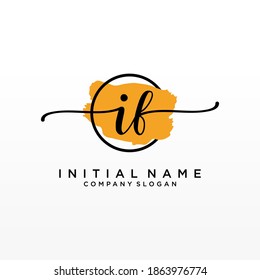 Initial IF beauty monogram and elegant logo design, handwriting logo of initial signature, wedding, fashion, floral and botanical with creative template.