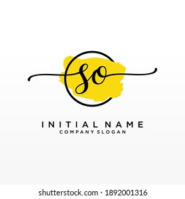 Initial SO beauty monogram and elegant logo design, handwriting logo of initial signature, wedding, fashion, floral and botanical with creative template.