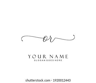 Initial OR beauty monogram and elegant logo design, handwriting logo of initial signature, wedding, fashion, floral and botanical with creative template.