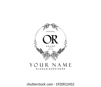Initial OR beauty monogram and elegant logo design, handwriting logo of initial signature, wedding, fashion, floral and botanical with creative template.