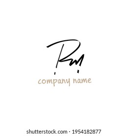 Monograma de belleza inicial y diseño de logotipo elegante