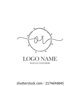 Initial OR beauty monogram and elegant logo design, handwriting logo of initial signature, wedding, fashion, floral and botanical with creative template.
