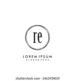 RE Initial beauty monogram logo vector