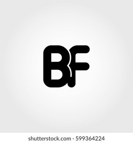 initial bf black business logo