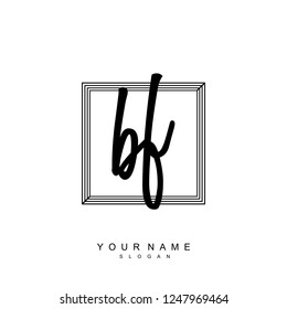 Initial BF handwriting logo vector