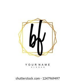 Initial BF handwriting logo vector