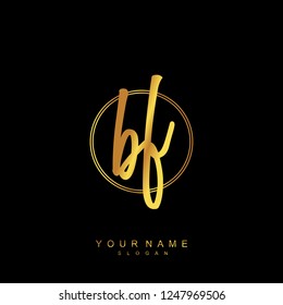 Initial BF handwriting logo vector