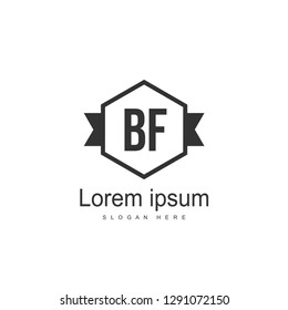 Initial BF Letter Logo Template Design