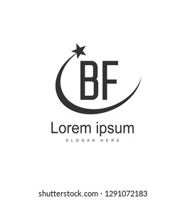Initial BF Letter Logo Template Design