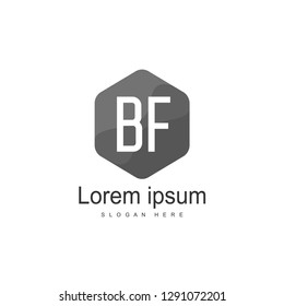 Initial BF Letter Logo Template Design