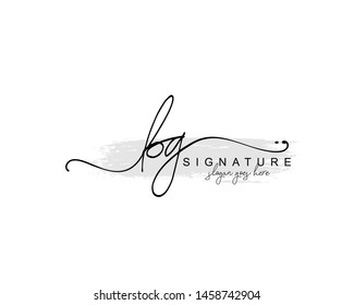 Initial BG beauty monogram and elegant logo design, handwriting logo of initial signature, wedding, fashion, floral and botanical with creative template.