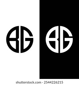 Initial BG circle Letter Logo With Creative Modern Business Typography Vector Template