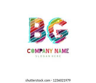 Initial BG Full color initial logo vector