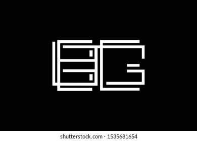 Initial BG GB modern monogram and elegant logo design, Professional Letters Vector Icon Logo on black background.