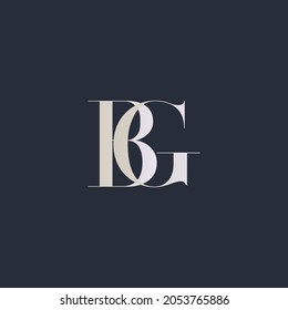 Initial BG or GB uppercase letter icon logo