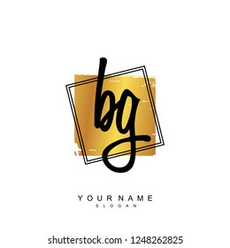 Initial BG handwriting logo vector
