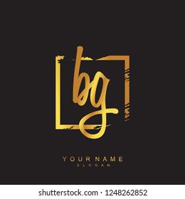 Initial BG handwriting logo vector