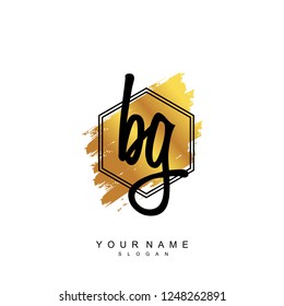 Initial BG handwriting logo vector