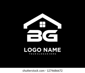 Initial BG home logo vector.