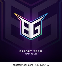 Initial BG logo design with strong shape, Logo for game, esport, initial gaming, community or business.