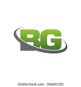 initial BG swoosh ring company logo green gray