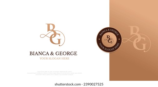 Diseño inicial del logotipo de bodas BG 