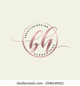 Ursprüngliche BH Beauty-Monogramm und elegantes Logo-Design, Handschrift Logo der ersten Signatur, Hochzeit, Mode, Blumen und botanisch mit kreativen Vorlage.