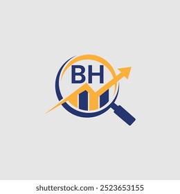 Initial BH financial logo, BH logo design for Finance Business