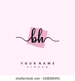 Initial BH handwriting logo