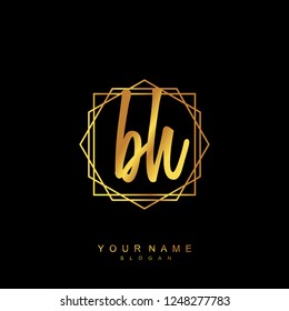 Initial BH handwriting logo vector
