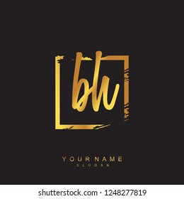 Initial BH handwriting logo vector