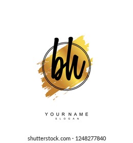 Initial BH handwriting logo vector
