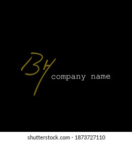 Initial BH Isolated black beauty monogram and elegant logo design