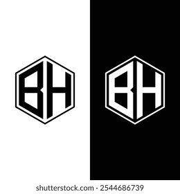 Logotipo inicial de la letra de BH con el Vector moderno creativo de la tipografía del negocio