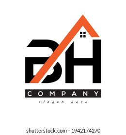 initial BH real estate logo vector