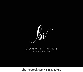 Initial BI beauty monogram and elegant logo design, handwriting logo of initial signature, wedding, fashion, floral and botanical with creative template.