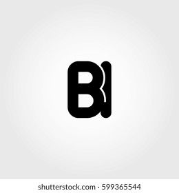 initial bi black business logo