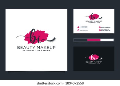 Initial BI Feminine logo collections and business card template Premium Vector
