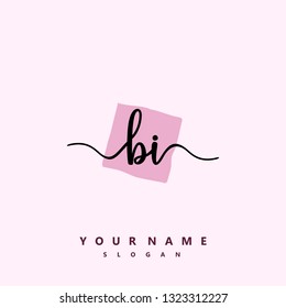 Initial BI handwriting logo